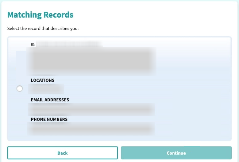 How to opt out of PeopleConnect -  Submit your identifiers - Step3