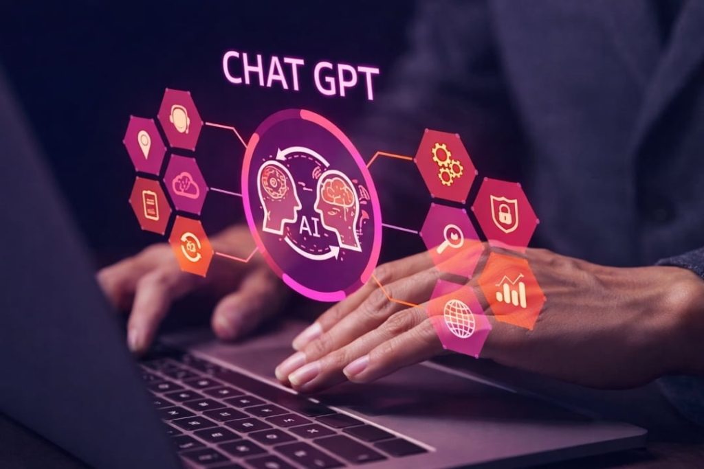 Person typing on a laptop