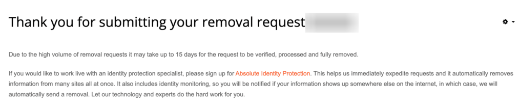 How to opt out of Absolute People Search — Confirm deletion
