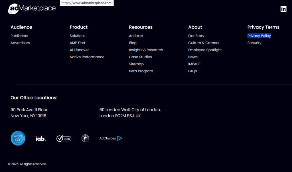 How to opt out of AdMarketplace — Open the Privacy Policy