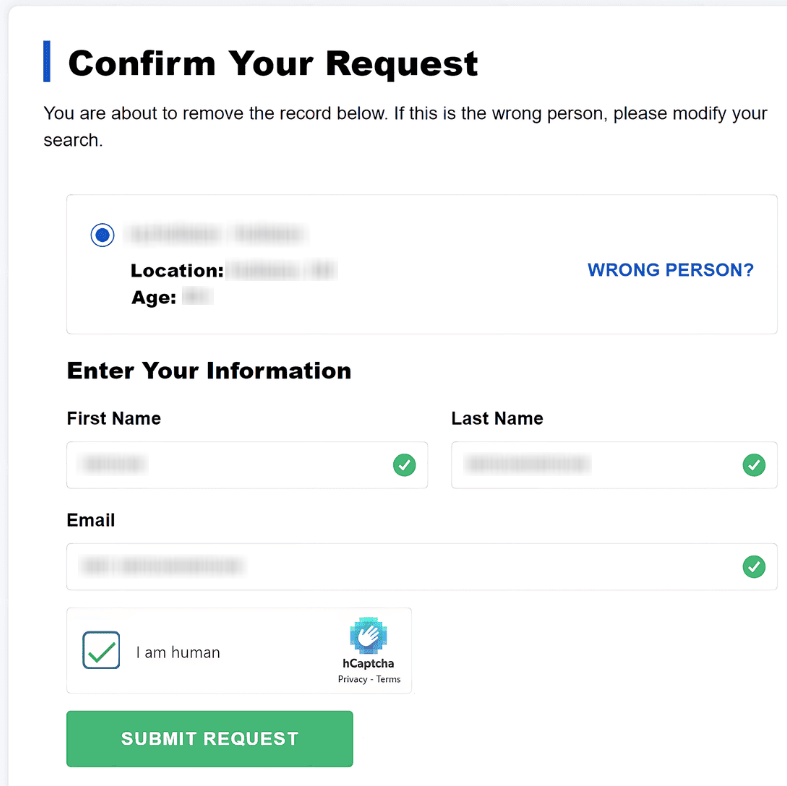 How to opt out of CheckPeople — Submit your identifiers
