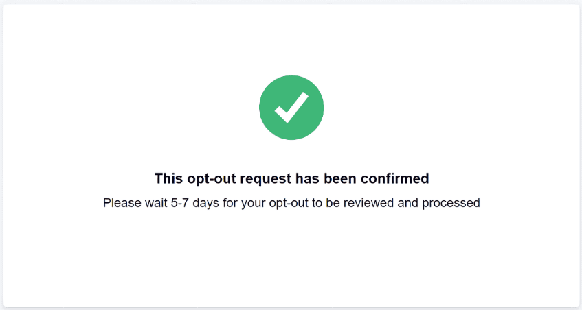 How to opt out of CheckPeople — Confirm deletion
