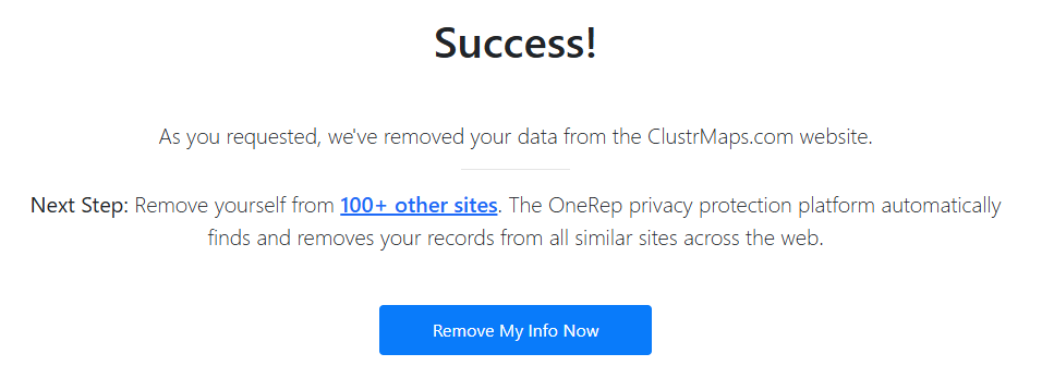 How to opt out of ClustrMaps — Confirm deletion — Step 2