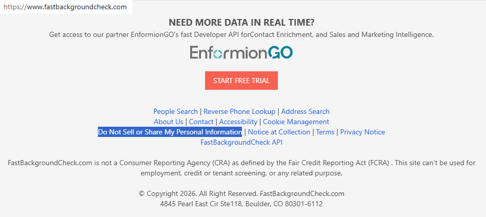 How to opt out of FastBackgroundCheck — Open the privacy page