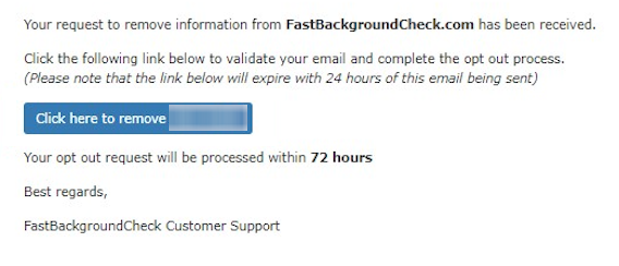 How to opt out of FastBackgroundCheck — Confirm deletion