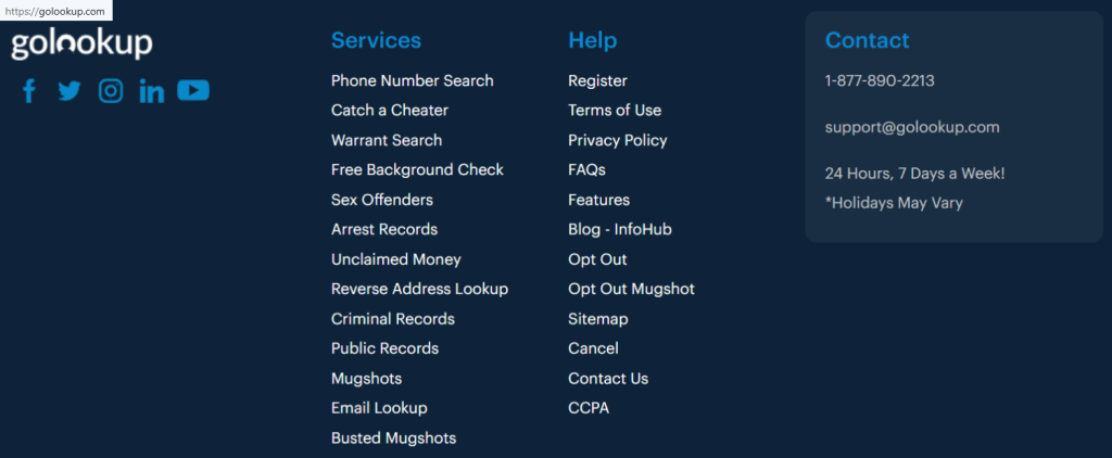 How to opt out of GoLookUp —Open the privacy page
