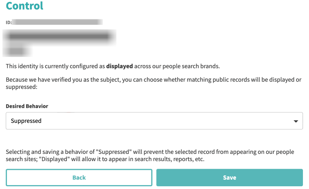 How to opt out of LocatePeople — Confirm deletion — Step 2