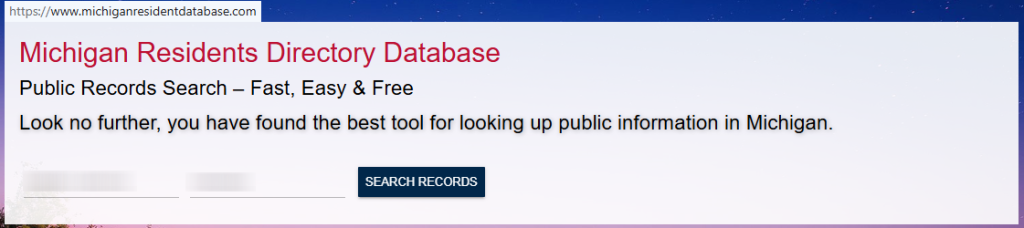 How to opt out of Michigan Residents Database — Search for your record