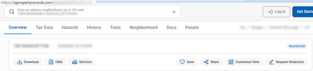 How to opt out of NJPropertyRecords — Copy the URL