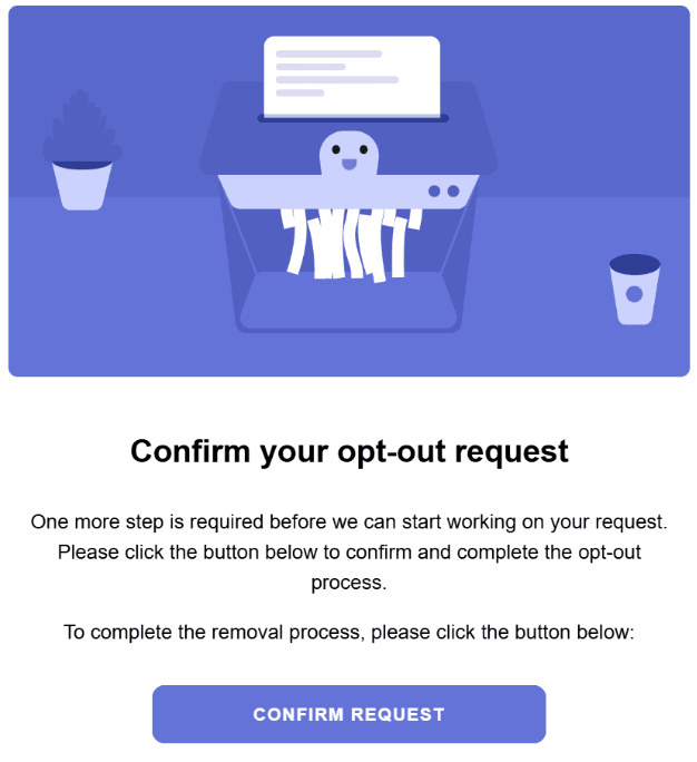 How to opt out of Nuwber — Confirm deletion — Step 2