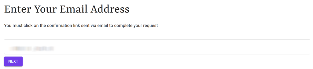 How to opt out of PeopleWhiz — Verify your email and confirm your identity — Step 1