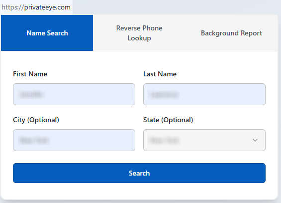 How to opt out of PrivateEye — Search for your record — Step 1