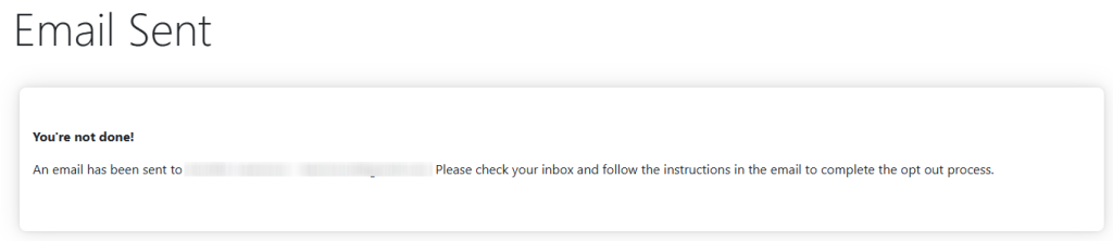 How to opt out of PrivateEye — Confirm deletion — Step 1