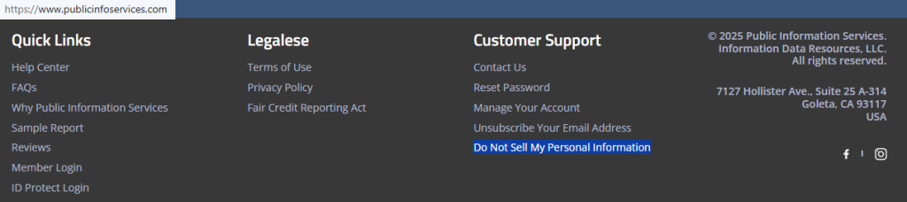 How to opt out of Public Information Services — Open the official opt-out form
