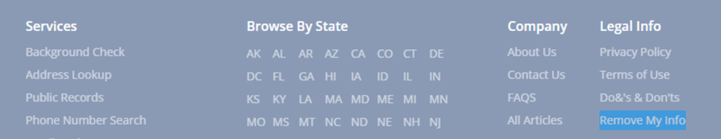 How to opt out of RealPeopleSearch — Open the official opt-out form —Step 2