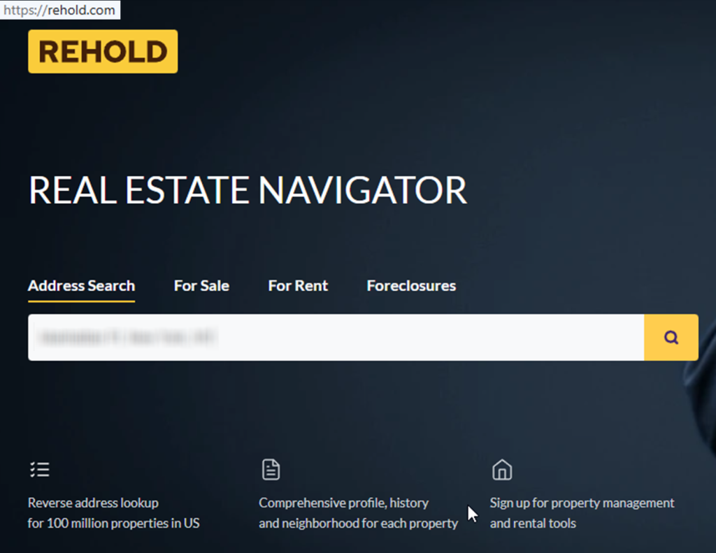 How to opt out of Rehold — Search for your record — Step 1