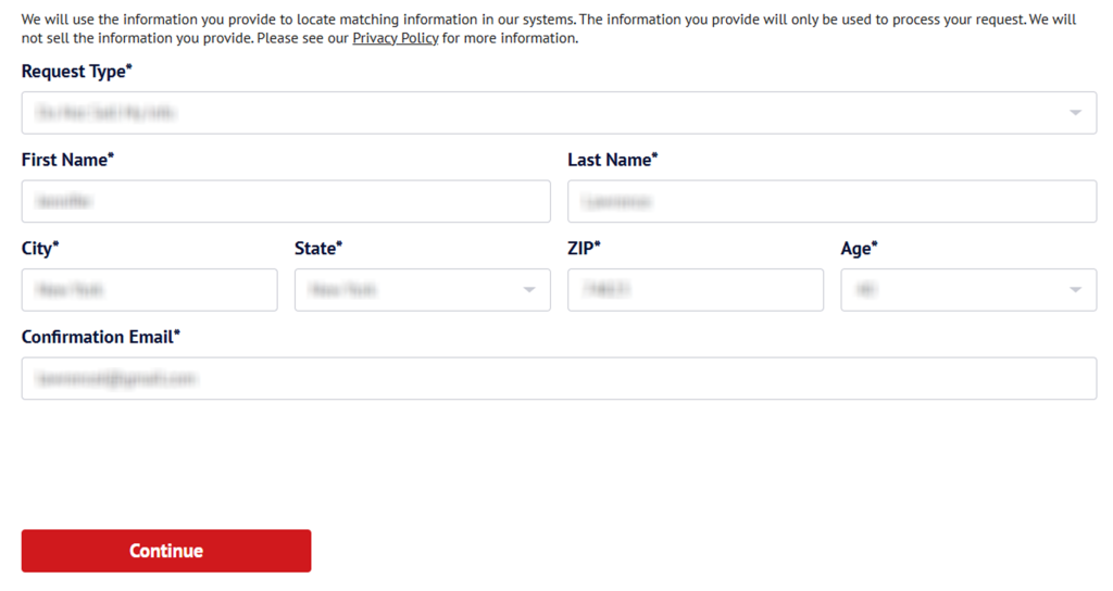 How to opt out of Search Public Records — Submit your identifiers (name/address/email + CAPTCHA)