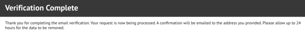 How to opt out of Search Public Records — Confirm deletion