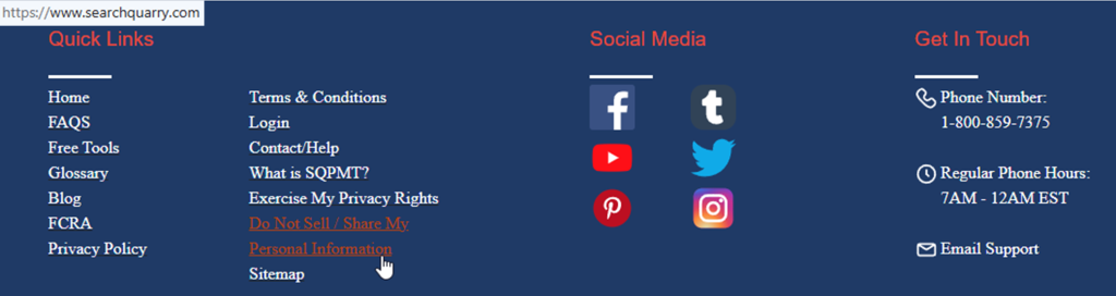 How to opt out of SearchQuarry — Open the official form