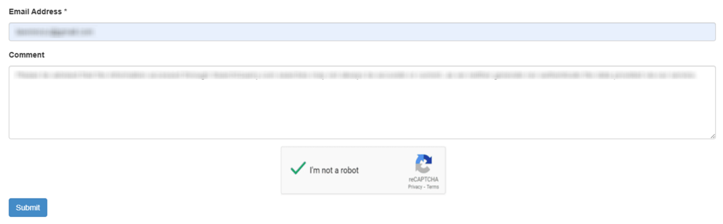 How to opt out of SearchQuarry — Submit your identifiers (full name/state/city + CAPTCHA) — Step 4