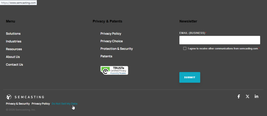 How to opt out of Semcasting — Open the privacy tab