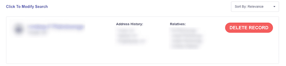 How to opt out of UnMask — Search for your record — Step 2