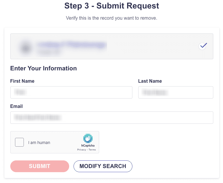 How to opt out of UnMask — Submit your identifiers