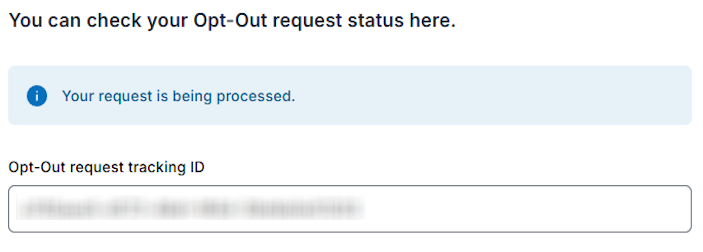 How to opt out of Veripages — Confirm deletion — Step 2
