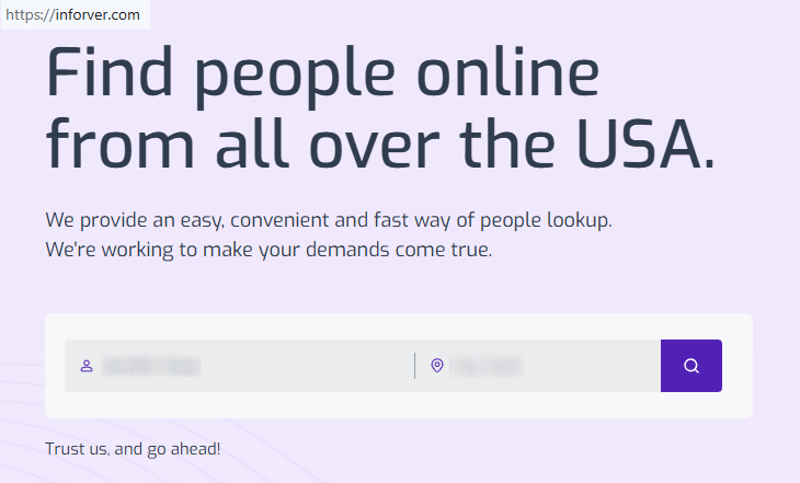 How to opt out of Inforver — Search for your record — Step 1