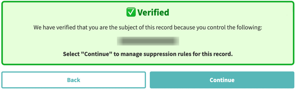 How to opt out of PeopleLookup — Confirm deletion — Step 1