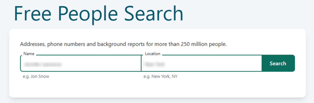 How to opt out of PeopleSearch — Search for your record and copy the profile URL — Step 1