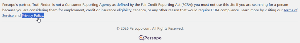 How to opt out of Persopo — Open the Privacy Policy page — Step 1