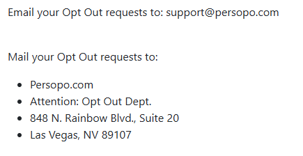 How to opt out of Persopo — Send your request by email/mail