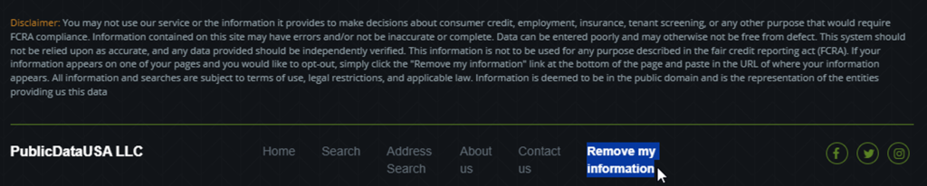 How to opt out of Public Data USA — Search for your record — Step 2