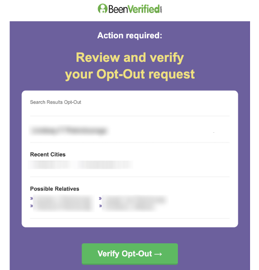 How to opt out of SearchSystems — Confirm deletion